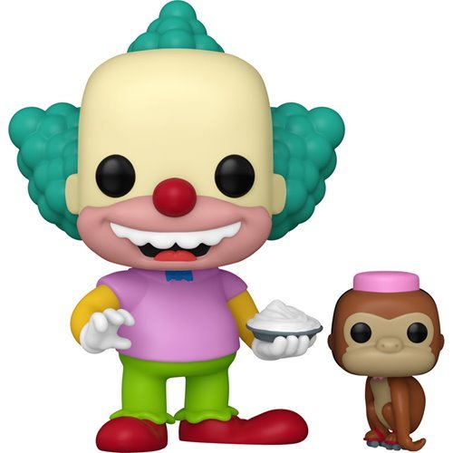 Krusty with Mr. Terrny #1741 Funko Pop! Television The Simpsons - Approx. 4 3/4" (Krusty) and 1 1/2" (Mr. Teeny) Collectible Vinyl Figures Bundled with Display Box Protector Case