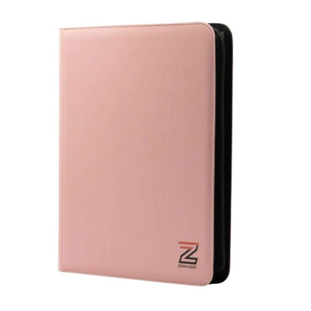 Zion Cases Diamond Texture Toploader Binder Pink 9 Pocket Trading Card Album