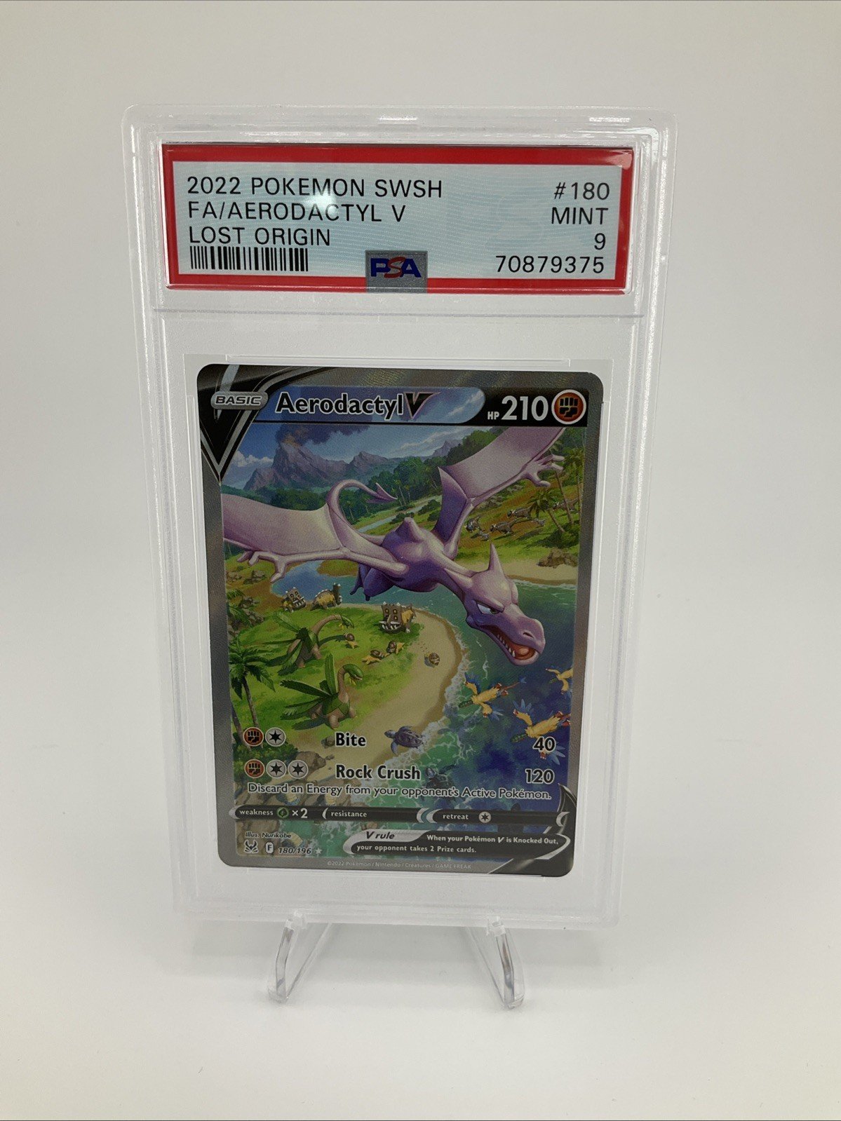 FA/AERODACTYL V LOST ORIGIN POKEMON SWORD & SHIELD LOST ORIGIN 2022 180 PSA 9