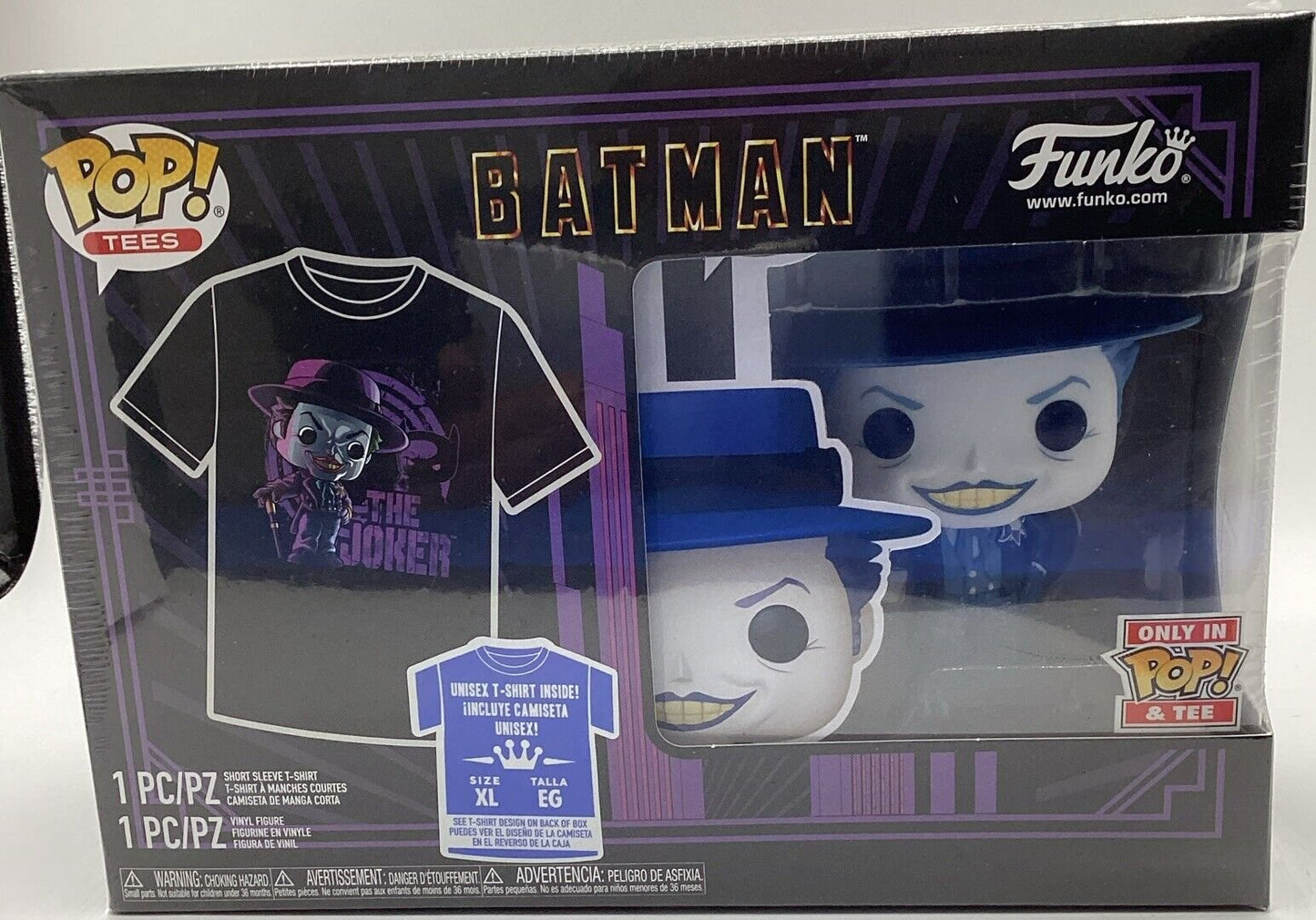 Pop! Tees DC Batman (1989) The Joker Xtra-Large Only In Pop! & Tee