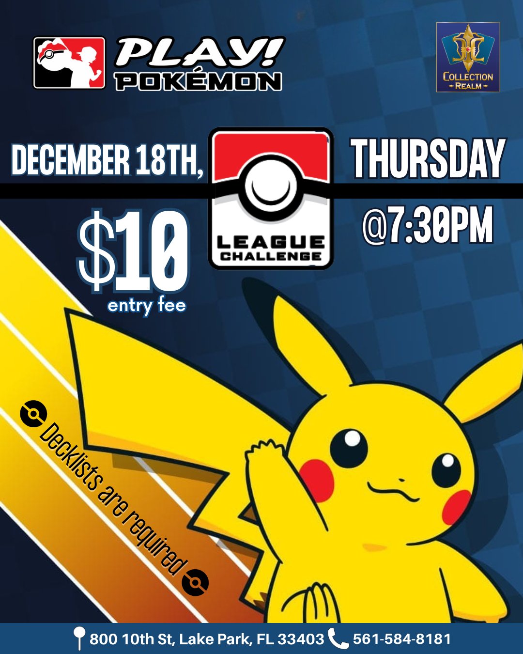 Pokemon League Challenge – Thursday, December 18, 7:30 PM