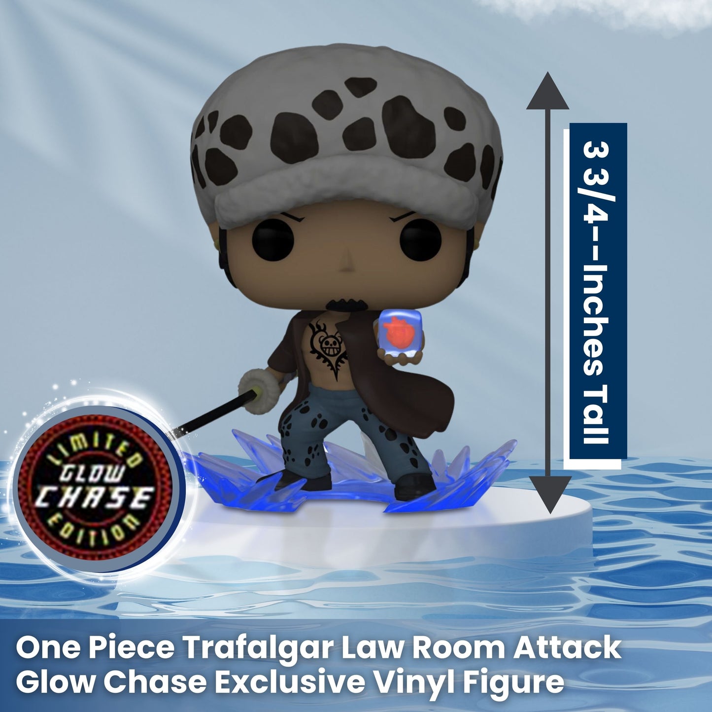Trafalgar Law Funko Pop! One Piece - Glow Chase Limited Edition AAA Exclusive Vinyl Figure #1016 with Display Box Protector Case
