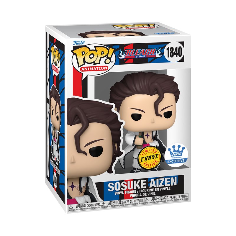 Sosuke Aizen Funko Pop! Animation Bleach - Approx. 4.2" Chase Limited Edition Exclusive Collectible Vinyl Figure #1840 with Display Box Protector Case