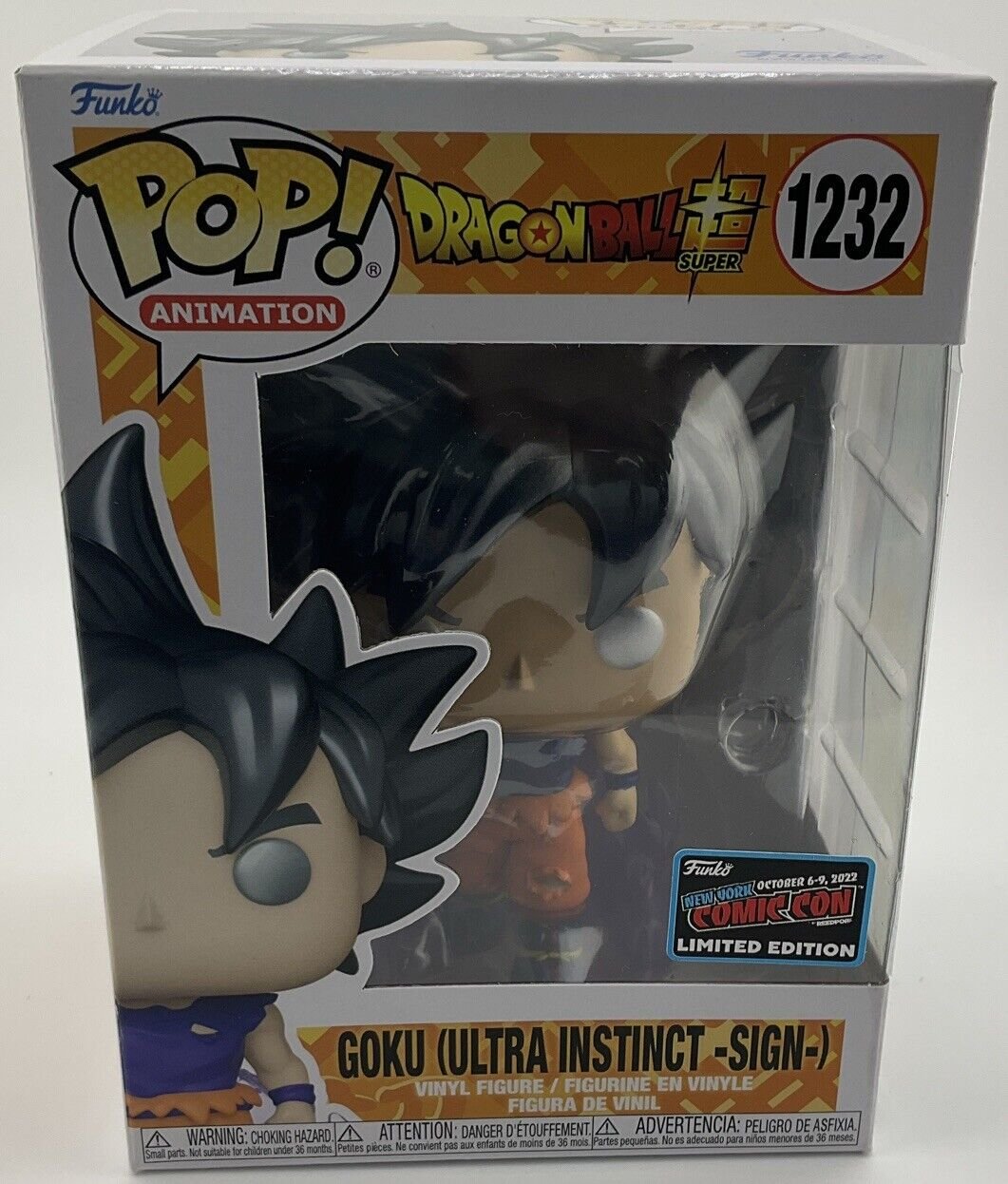 Funko Pop! Vinyl: Dragon Ball - Goku (Ultra Instinct -Sign-) #1232 - NYCC LE
