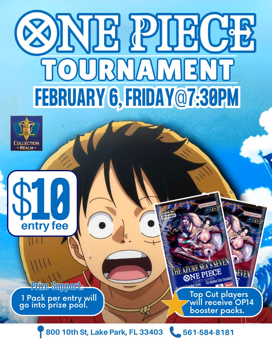 One Piece Trading Card Game Tournament – Feb 6 (Fri) 7:30 PM