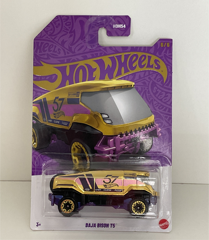 Baja Bison T5 Gold Chase 6/6 Hot Wheels Pearl and Chrome Vehicle 2025 Mix 1 - 1:64 Scale Die-Cast Collectible Toy Car