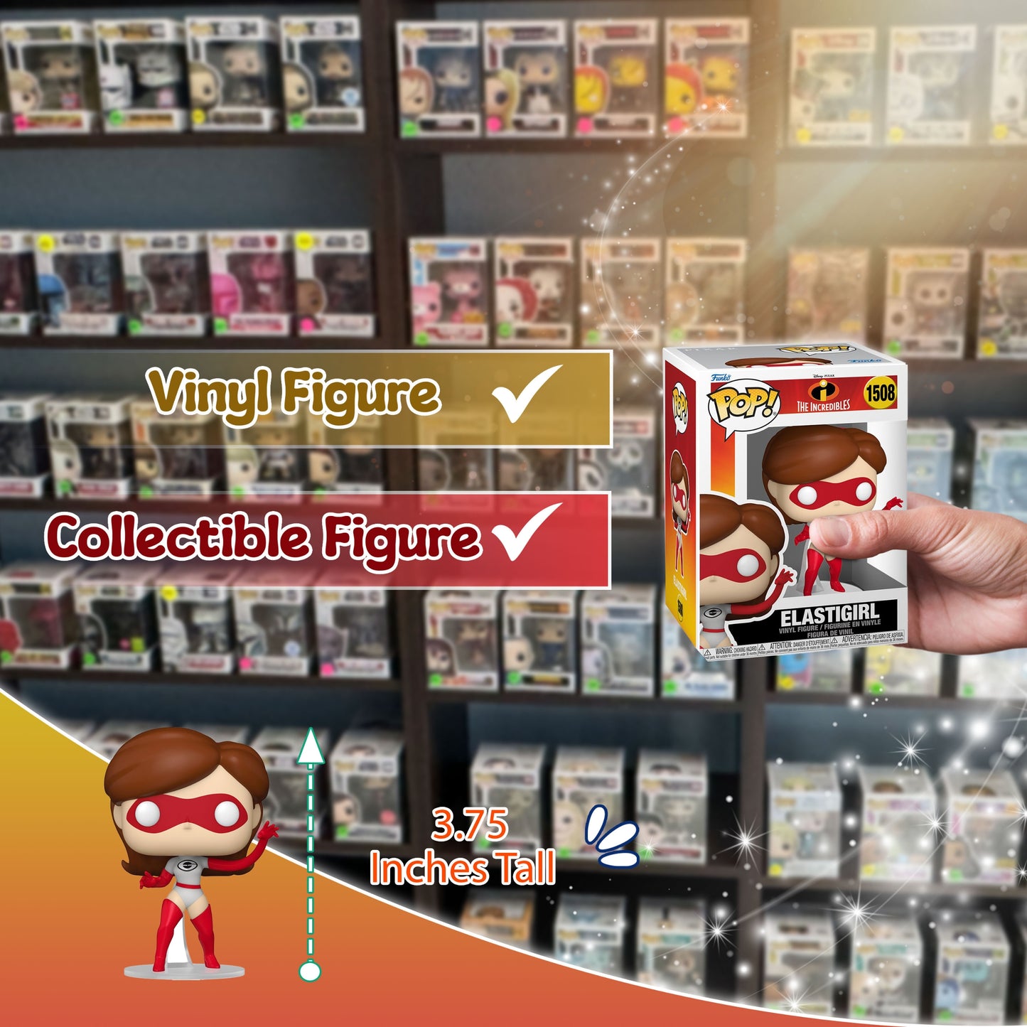 Elastigirl Funko Pop! The Incredibles 20th Anniversary - Approx. 4" Collectible Vinyl Figure #1508 with Display Box Protector Case