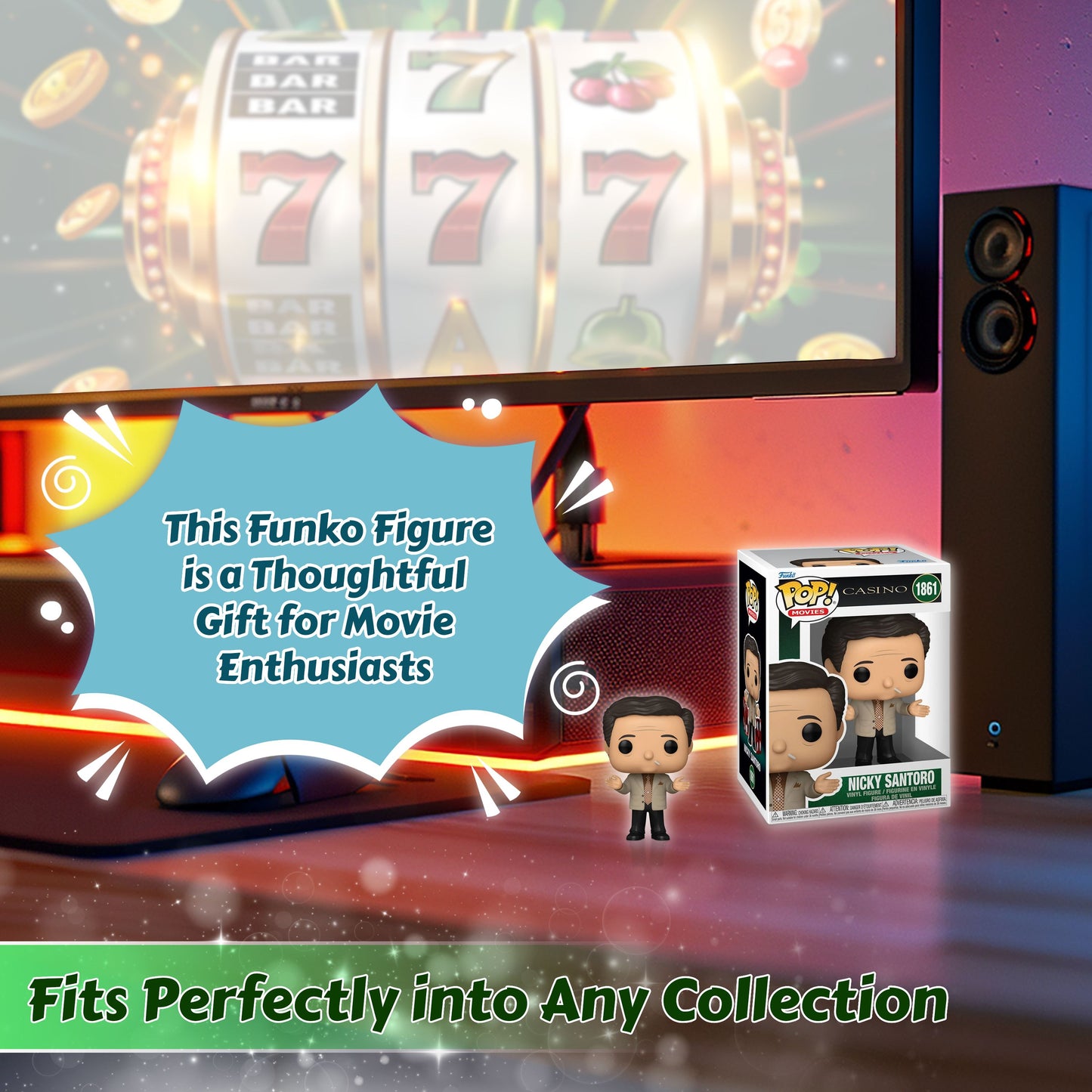 Nicky Santoro Funko Pop! Movies Casino - Approx. 4" Collectible Vinyl Figure #1861 with Display Box Protector Case