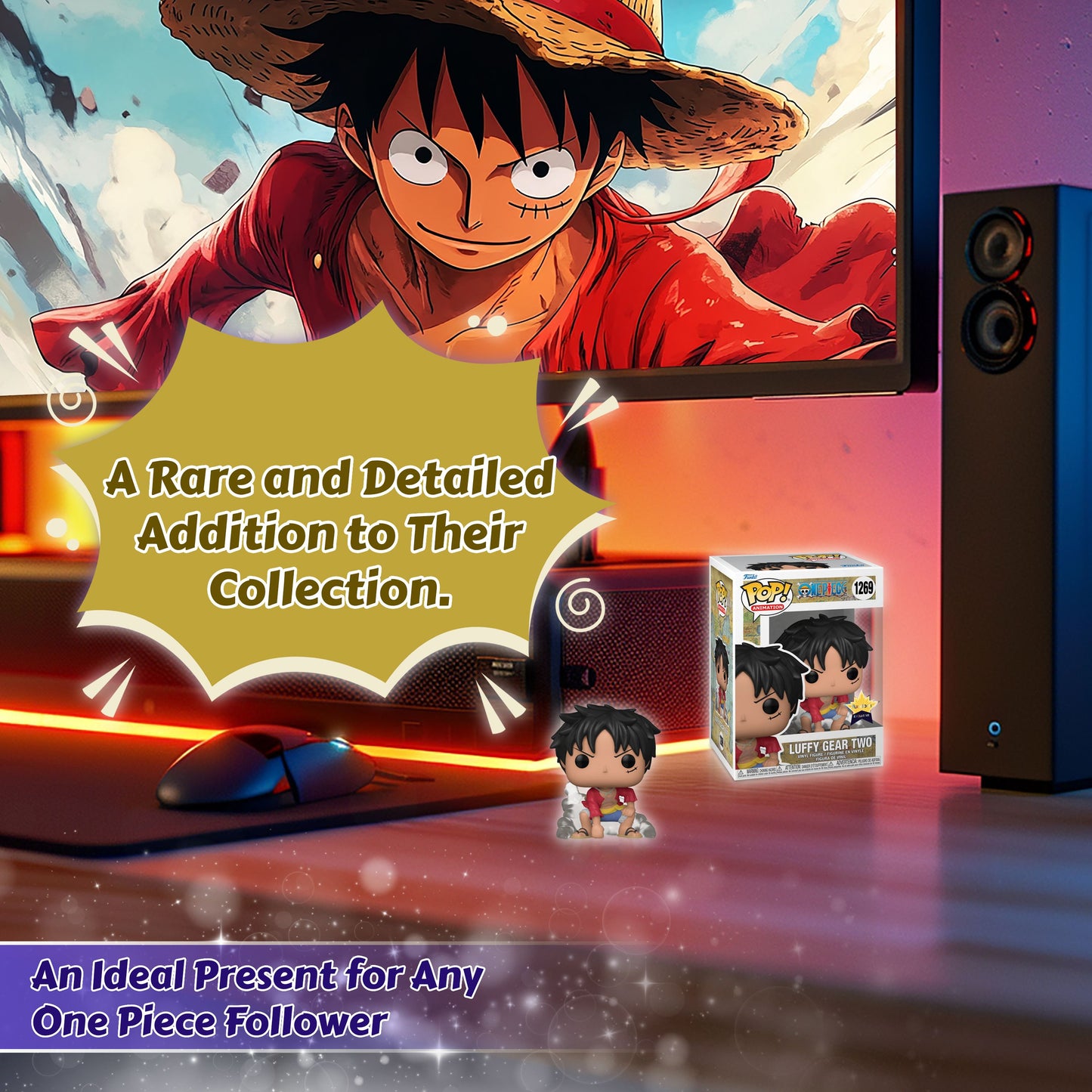 Luffy Gear Two Funko Pop! Animation One Piece - Approx. 3.85" Collectible Exclusive Vinyl Figure #1269 with Display Box Protector Case