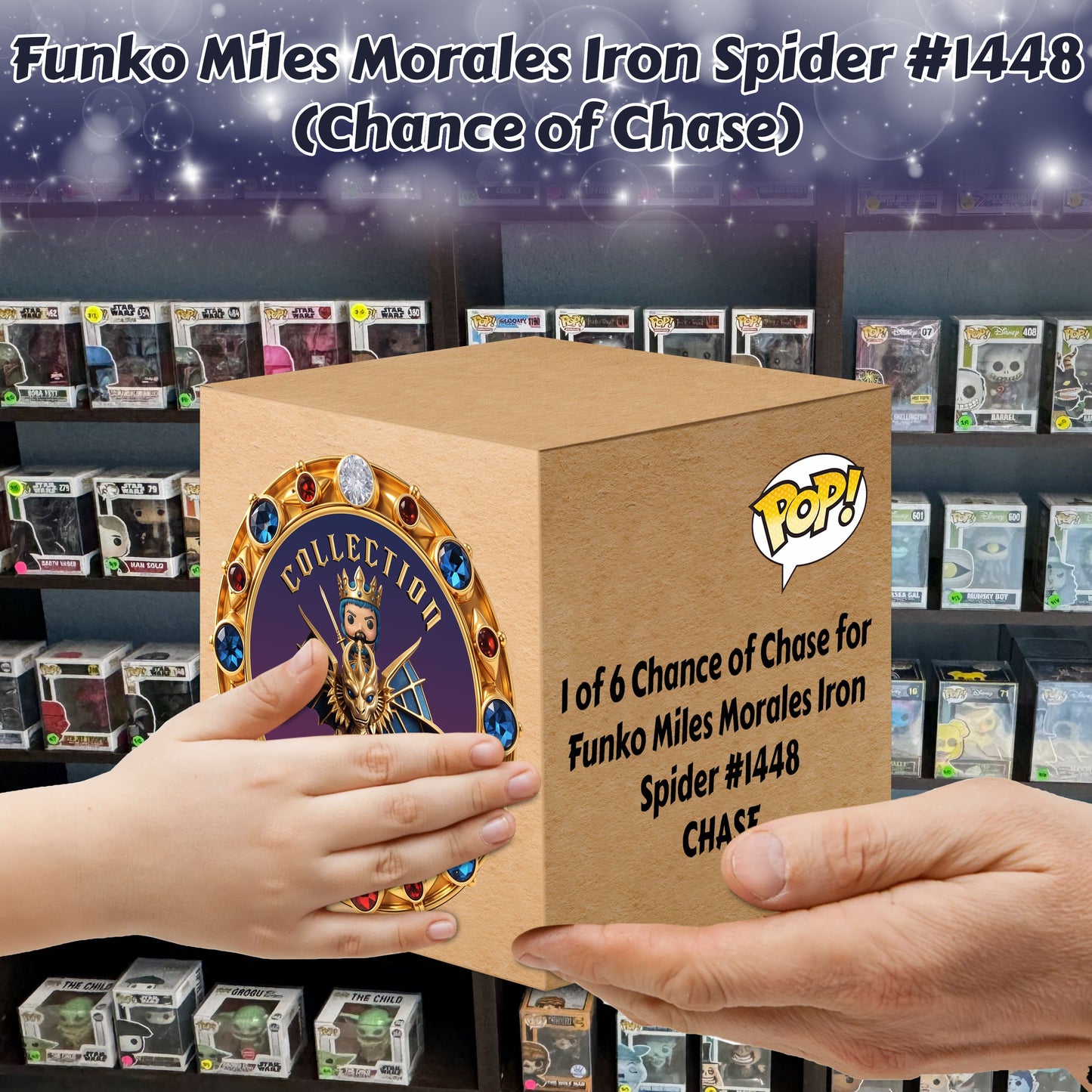 Miles Morales Iron Spider #1448 Funko Pop! Spider-Man Comics - 1 in 6: CHANCE OF CHASE - Collectible Vinyl Figure with Display Box Protector Case