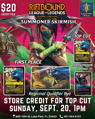 Riftbound League of Legends TCG Summoner Skirmish Tournament – September 20, 2026 (Sunday 1:00 PM)