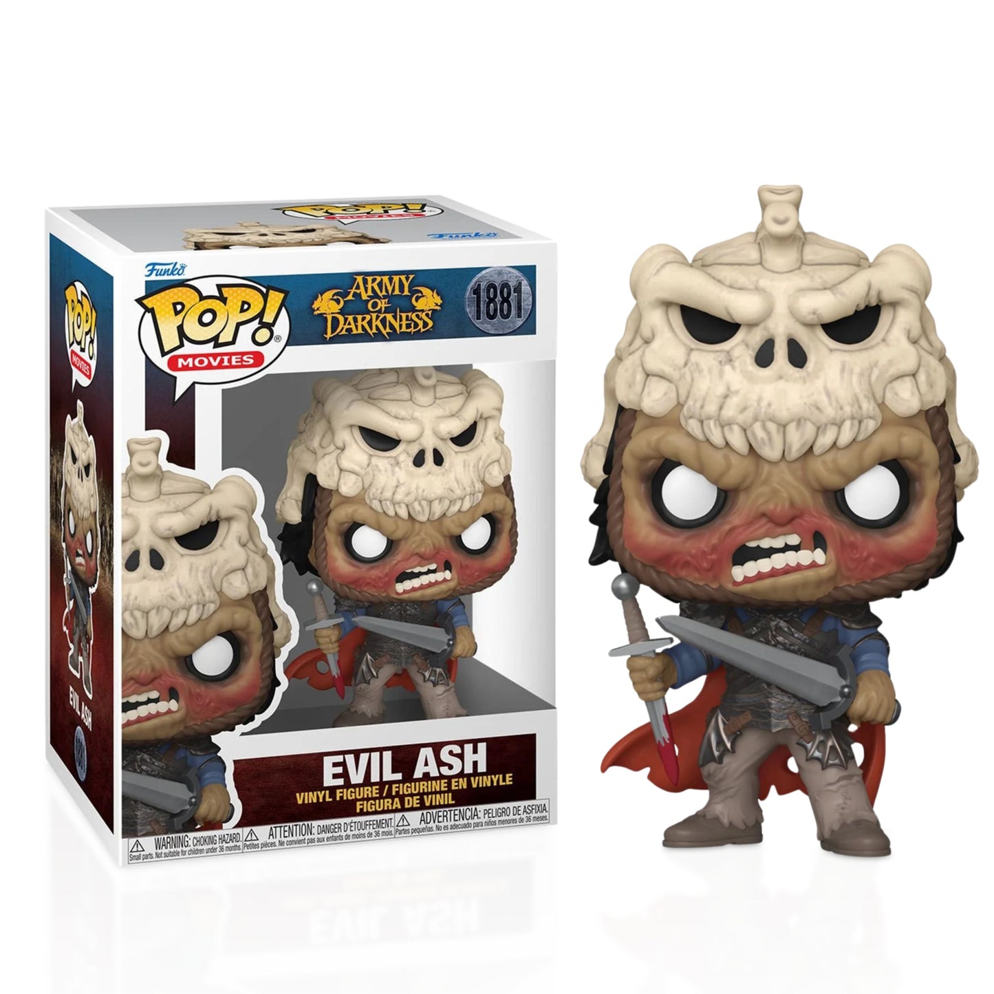 Evil Ash Funko Pop! Movies Army of Darkness - Approx. 4 3/4" Collectible Vinyl Figure #1881 Bundled with Display Box Protector Case