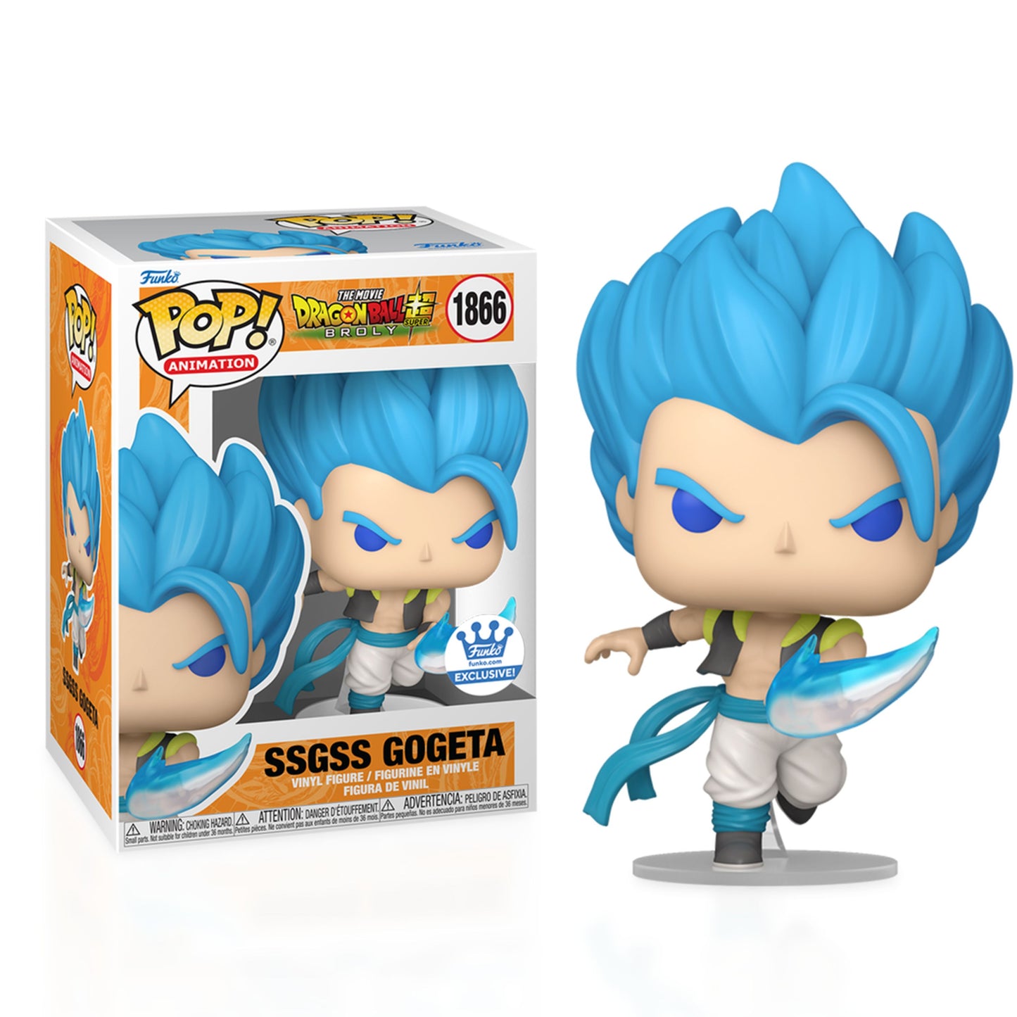 SSGSS Gogeta Funko Pop! Animation Dragon Ball Super: Broly - Approx. 5.4" Exclusive Collectible Vinyl Figure #1866 in Window Box Display