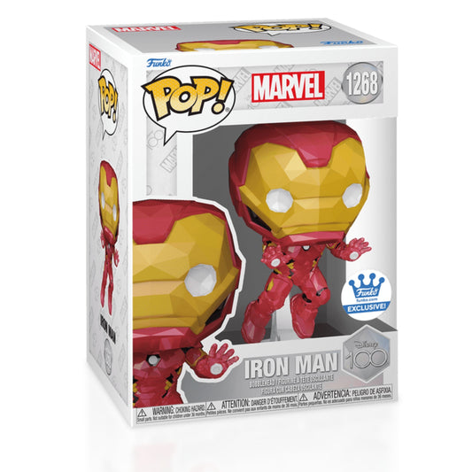Iron Man (Facet) Funko Pop! Disney 100: Marvel - Approx. 4.3" Collectible Exclusive Bobblehead Figure #1268 with Display Box Protector Case