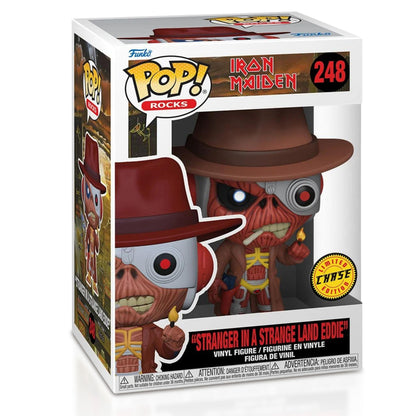 Stranger In A Strange Land Eddie Funko Pop! Rocks Iron Maiden -  Limited Edition Rare Chase Vinyl Figure #248 with Display Box Protector Case