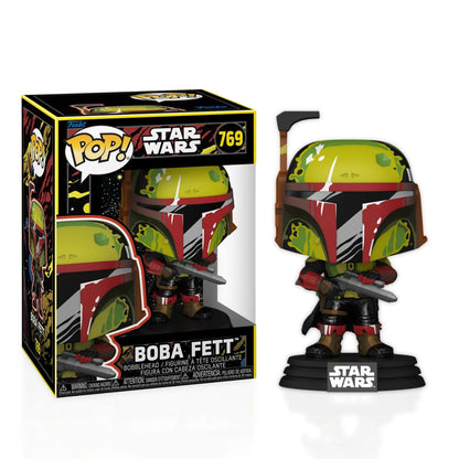 Boba Fett (Retro) Funko Pop! Star Wars: The Book of Boba Fett - Approx. 5" Collectible Vinyl Figure #769 Bundledi # Bundled with Display Box Protector Case