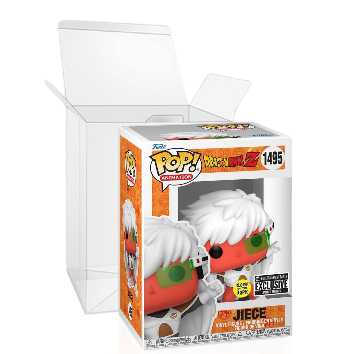 Jiece Funko Pop! Animation Dragon Ball Z - Approx. 3 3/4" Collectible Glows In The Dark Entertainment Earth Exclusive Limited Edition Vinyl Figure #1495 with Display Box Protector Case