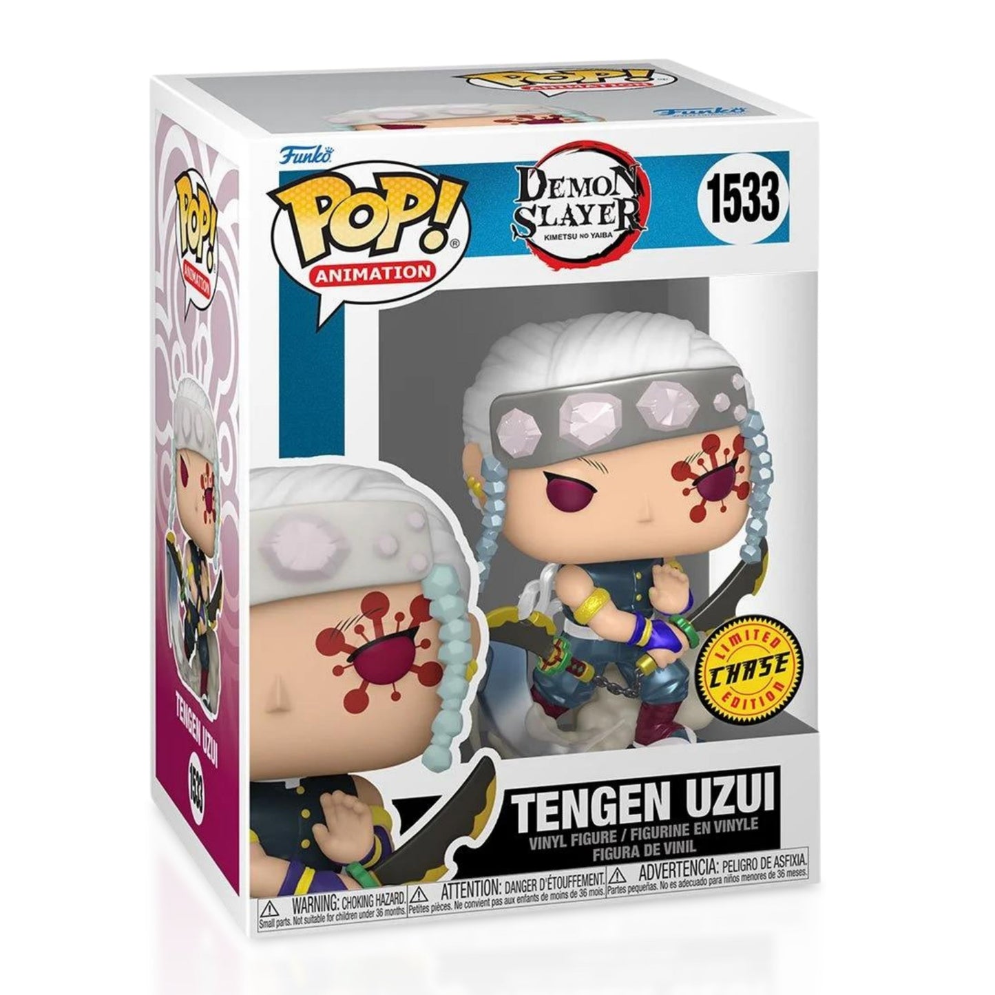Tengen Uzui Funko Pop! Animation: Demon Slayer - Approx. 3 3/4" Chase Limited Edition Collectible Vinyl Figure #1533 with Display Box Protector Case