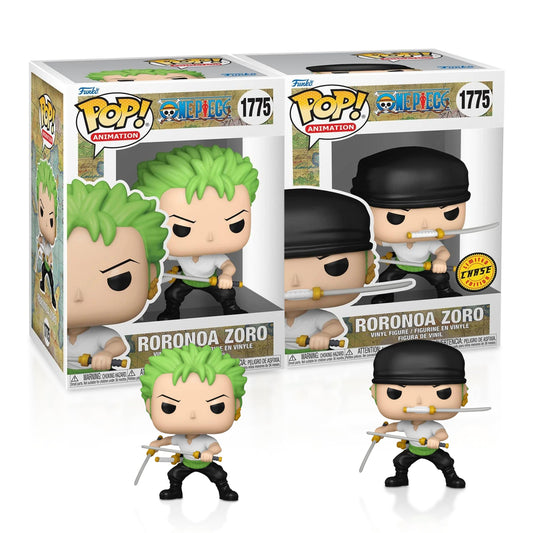Roronoa Zoro with Sword (2024) #1775 Funko Pop! Animation One Piece - Set of 2 (Includes Common and Chase Variant) - Collectible Vinyl Figure