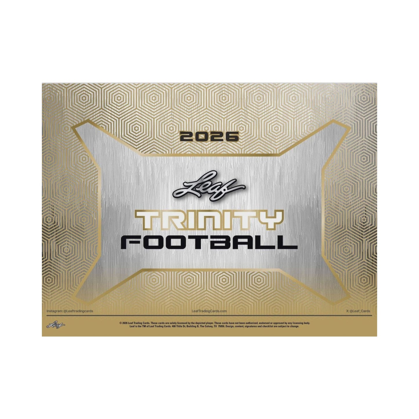 2026 Leaf Trinity Football Hobby Box, 7 Premium Autograph Cards Per Box, Base Steel Clear Autos, Rookie Auto Memorabilia, Jeremiah Smith Chase, Football Trading Card Collectible (PRE-ORDER)