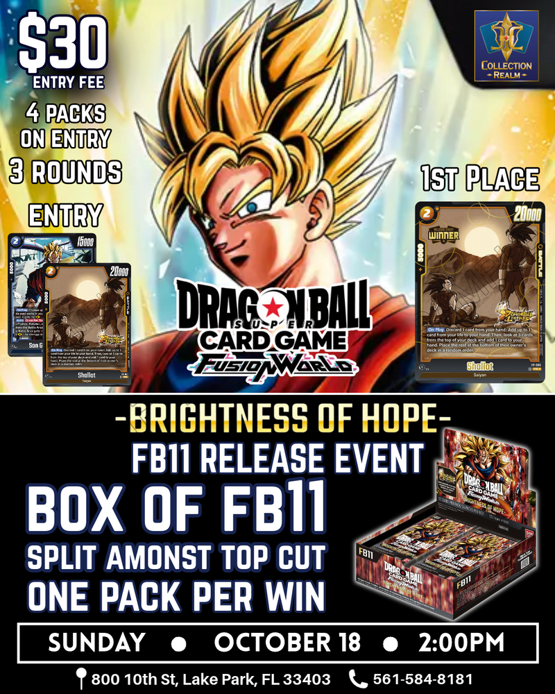 Dragon Ball Super Fusion World FB11 Release Event – October 18, 2026 (Sunday 2PM)
