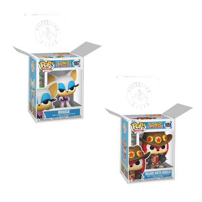 Funko Pop! Games Sonic The Hedgehog Wave 7 - Set of 2 (Rouge #1057, Treasure Hunter Knuckles #1055) Collectible Vinyl Figures Bundled with Display Box Protector Case