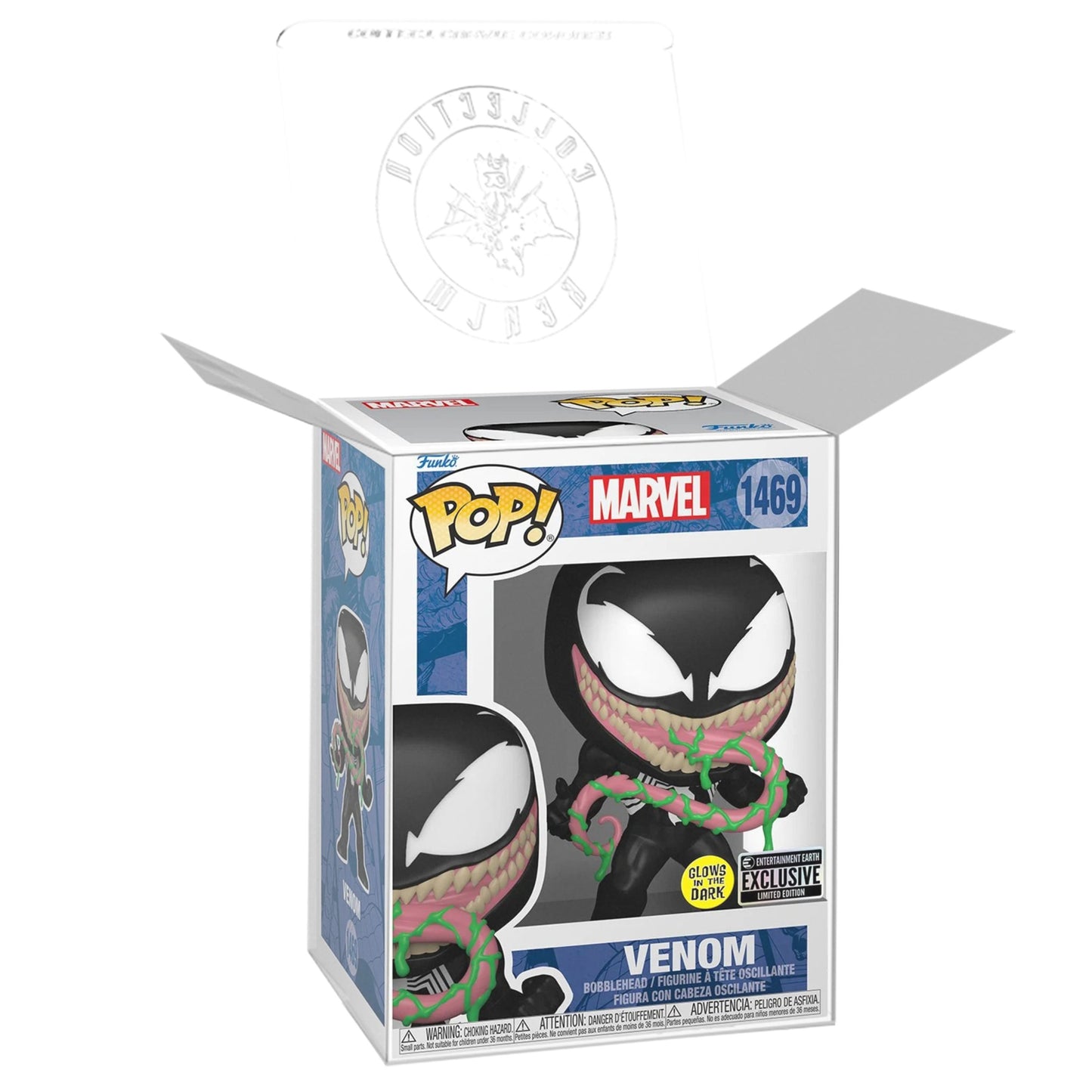 Venom with Ooze Funko Pop! Marvel - Glows In The Dark  Entertainment Earth Exclusive Limited Edition - Approx. 4 1/2" Collectible Vinyl Figure #1469 with Display Box Protector Case