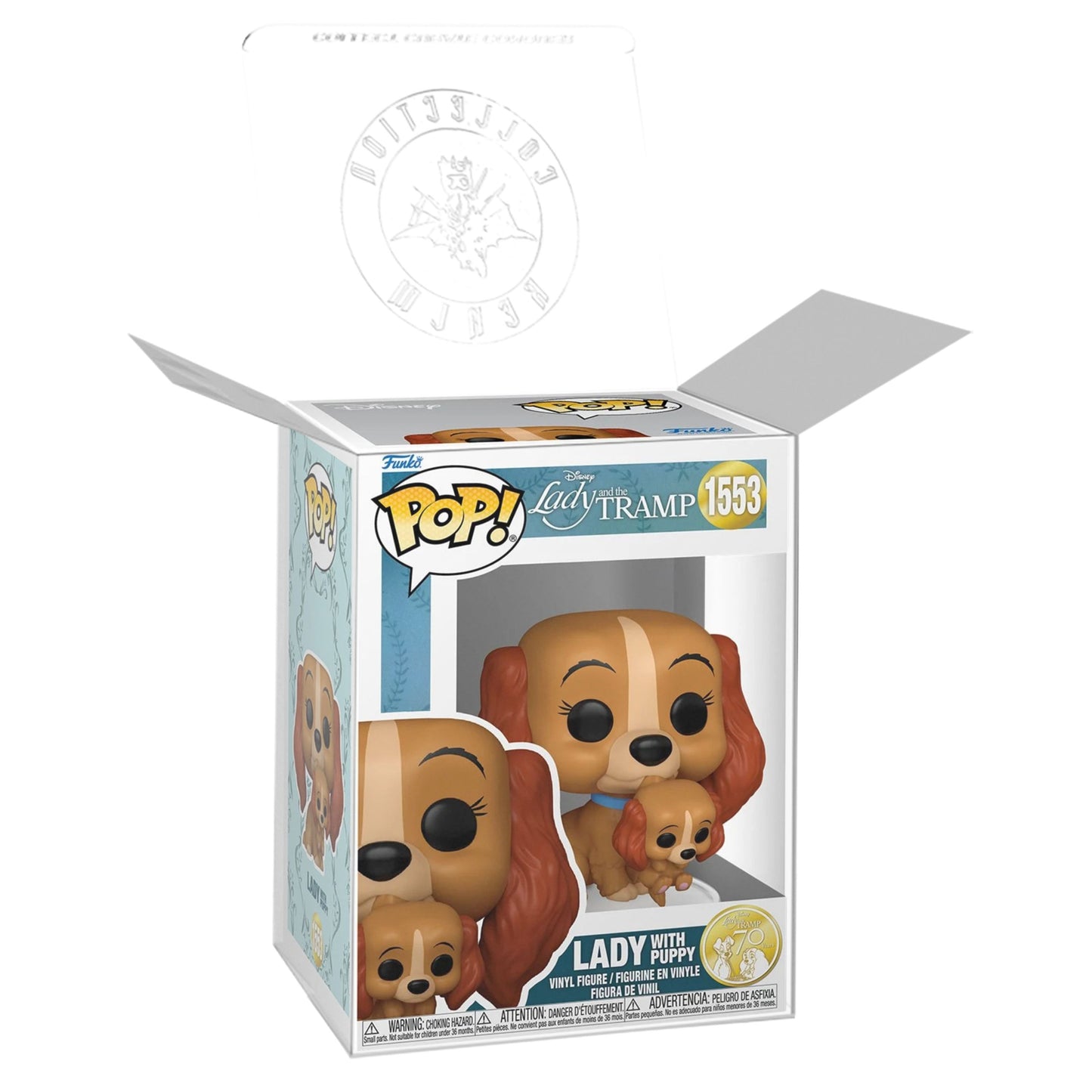 Lady with Puppy Funko Pop! Disney Lady and the Tramp 70th Anniversary - Approx. 3 1/2" Collectible Vinyl Figure #1553 Bundled with Display Box Protector Case
