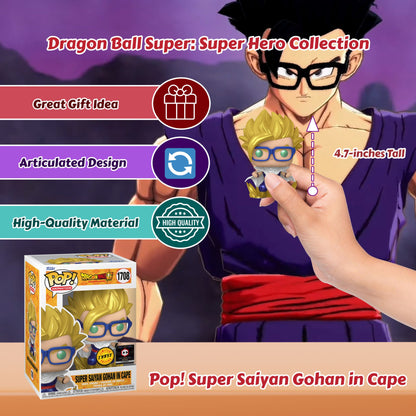 Gohan in Cape Funko Pop! Animation Dragon Ball Super Hero - Approx. 4.7" Chalice Collectible Exclusive Chase Limited Edition Vinyl Figure #1708 with Window Display Box (PRE-SALE)