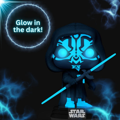 Darth Maul Funko Pop! Star Wars - Specialty Series Limited Edition - Collectible Glows In The Dark Vinyl Figure #740 with  Display Box Protector Case