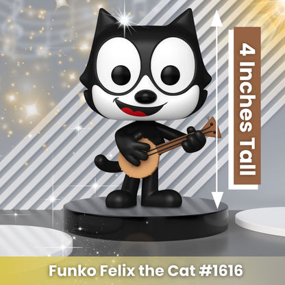 Felix The Cat with Guitar Funko Pop! Television Felix 105th Anniversary  - Approx. 4" Collectible Vinyl Figure #1616 with Display Box Protector Case