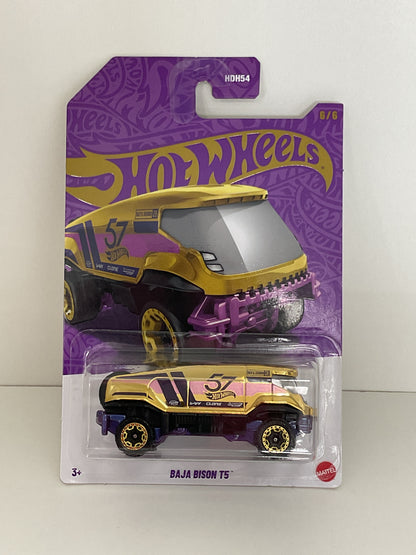 Baja Bison T5 Gold Chase 6/6 Hot Wheels Pearl and Chrome Vehicle 2025 Mix 1 - 1:64 Scale Die-Cast Collectible Toy Car