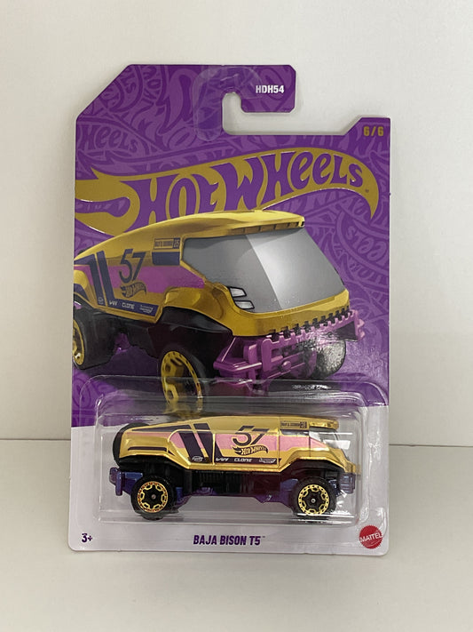 Baja Bison T5 Gold Chase 6/6 Hot Wheels Pearl and Chrome Vehicle 2025 Mix 1 - 1:64 Scale Die-Cast Collectible Toy Car