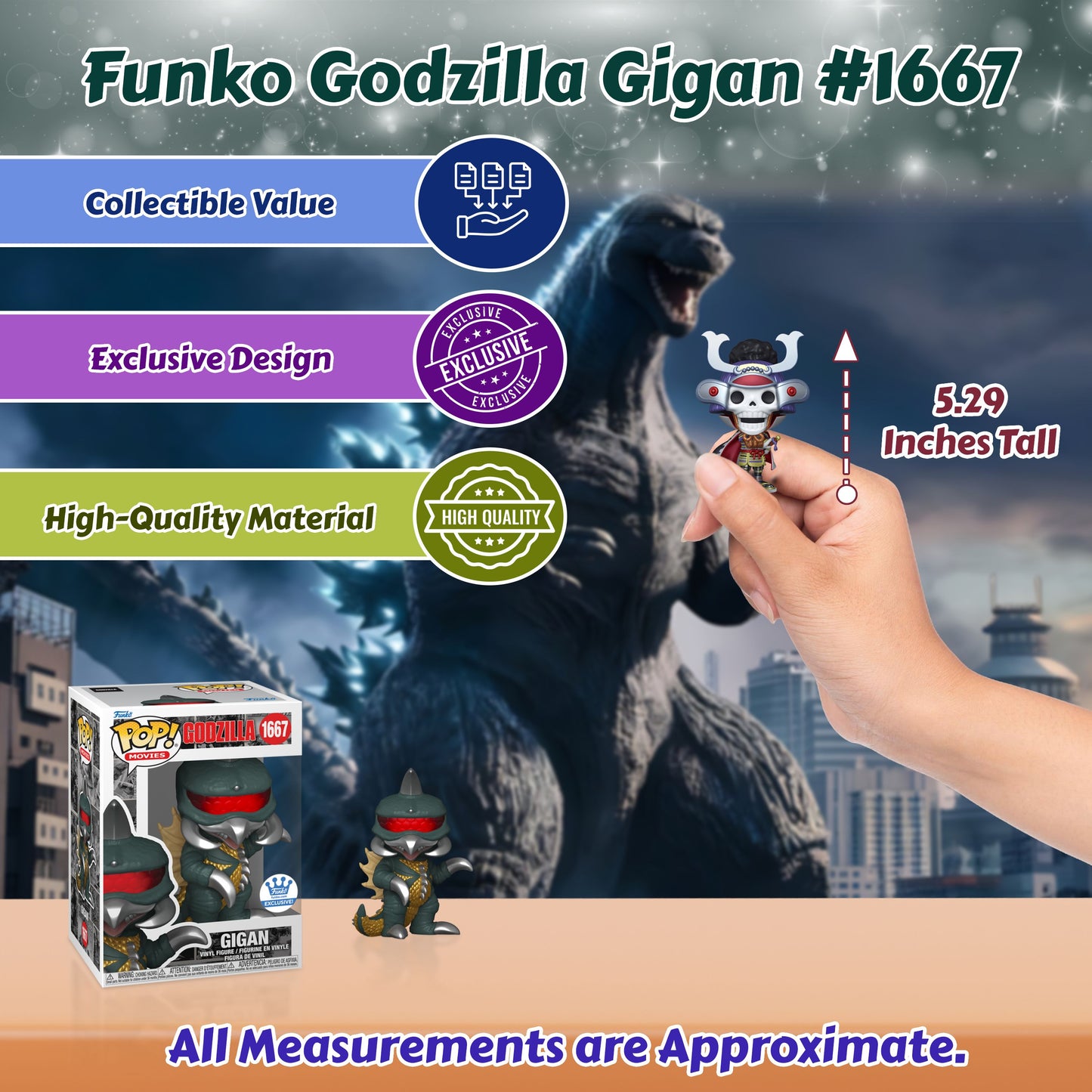 Gigan #1667 Funko Pop! Movies: Godzilla - Approx. 4.9" Collectible Exclusive Vinyl Figure