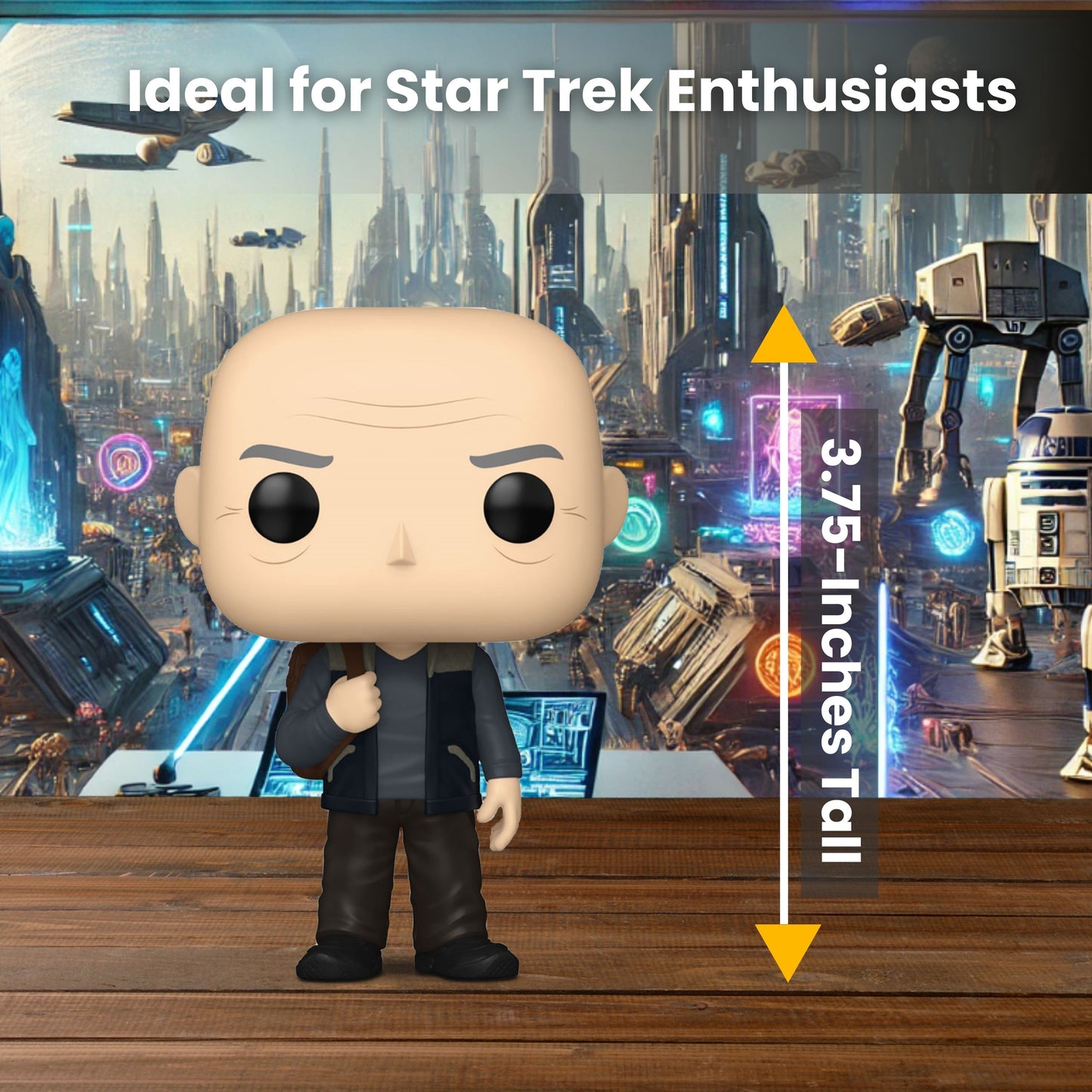 Jean-Luc Picard Funko Pop! Television: Star Trek - Approx. 3 3/4" Collectible Vinyl Figure 1631 with Window Display Box