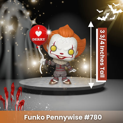 Pennywise with Balloon Funko Pop! Movies IT Chapter Two - Approx. 3 3/4" Collectible Vinyl Figure #780 with Display Box Protector Case