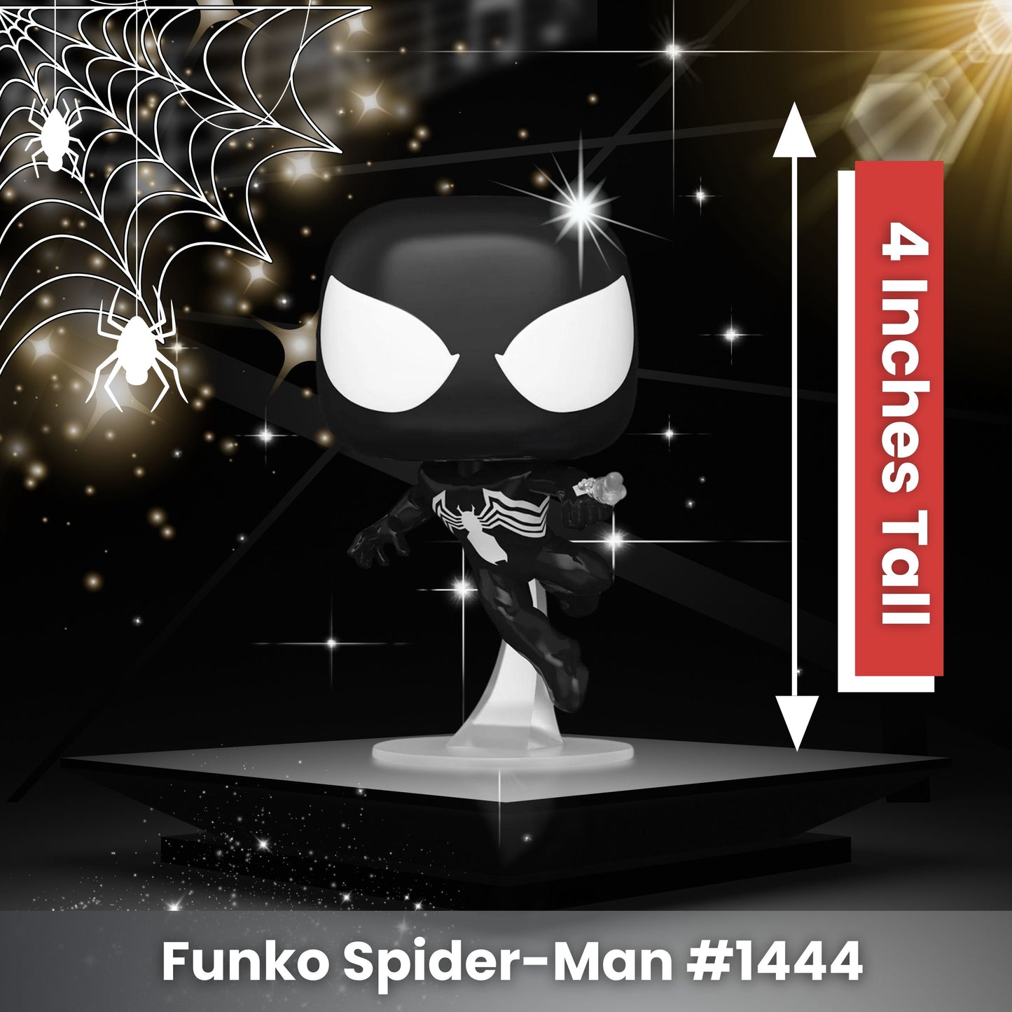 Symbiote Suit Spider-Man Funko Pop! Marvel - Approx. 4" Collectible Vinyl Figure 1444 with Display Box Protector Case