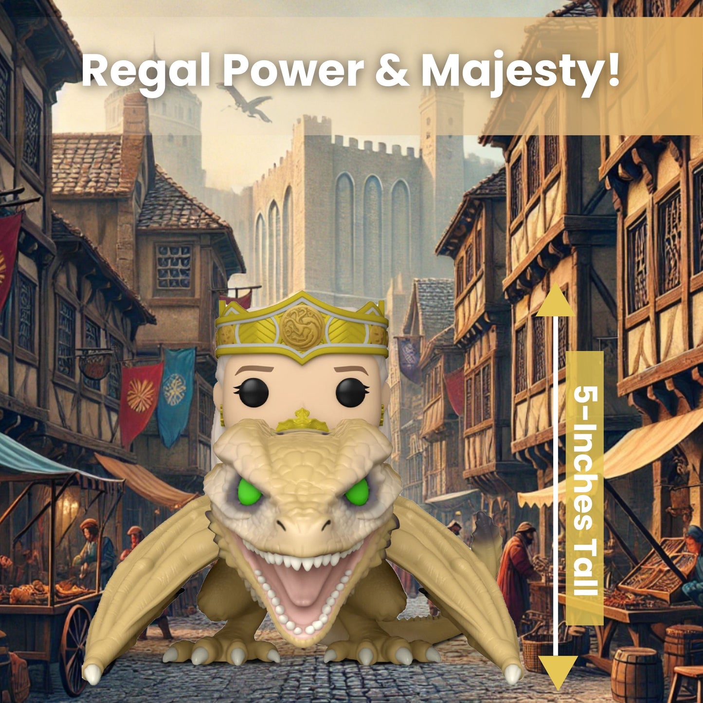 Queen Rhaenyra with Syrax #305 Funko Pop! Rides Deluxe House of the Dragon - Approx. 5" Collectible Vinyl Figure