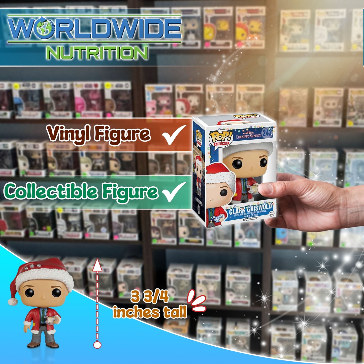 Clark Griswold Funko Pop! National Lampoon's Christmas Vacation - Approx. 3 3/4" Collectible Vinyl Figure #242 with Display Box Protector Case