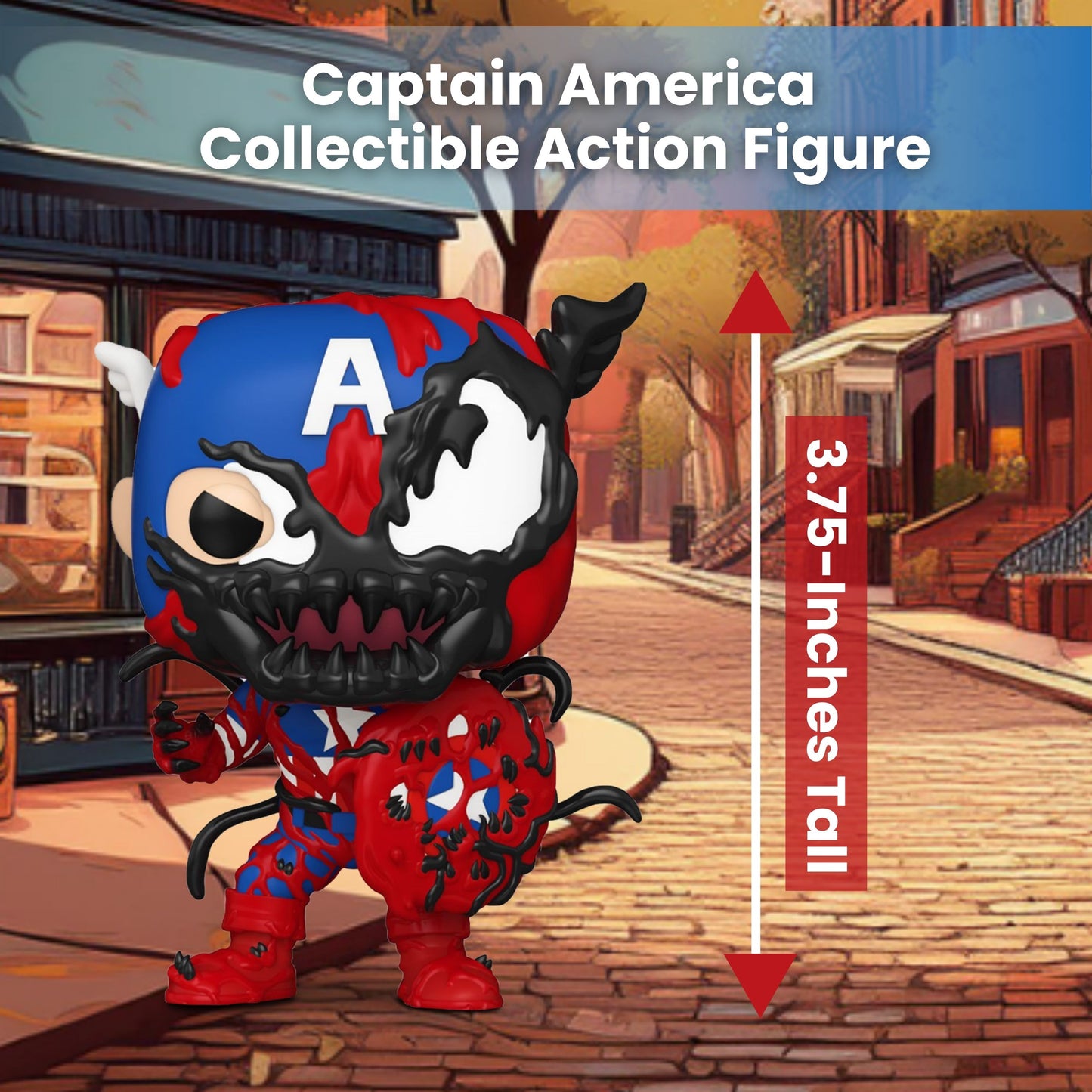 Carnage Captain America Funko Pop! Marvel - Approx. 3 3/4" Collectible Vinyl Figure #1436 with Display Box Protector Case