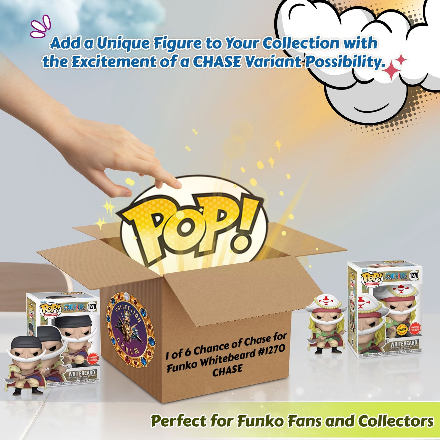 Whitebeard #1270 Funko Pop! Animation: One Piece - 1 in 6: CHANCE OF CHASE - Collectible Vinyl Figure with Window Display Box