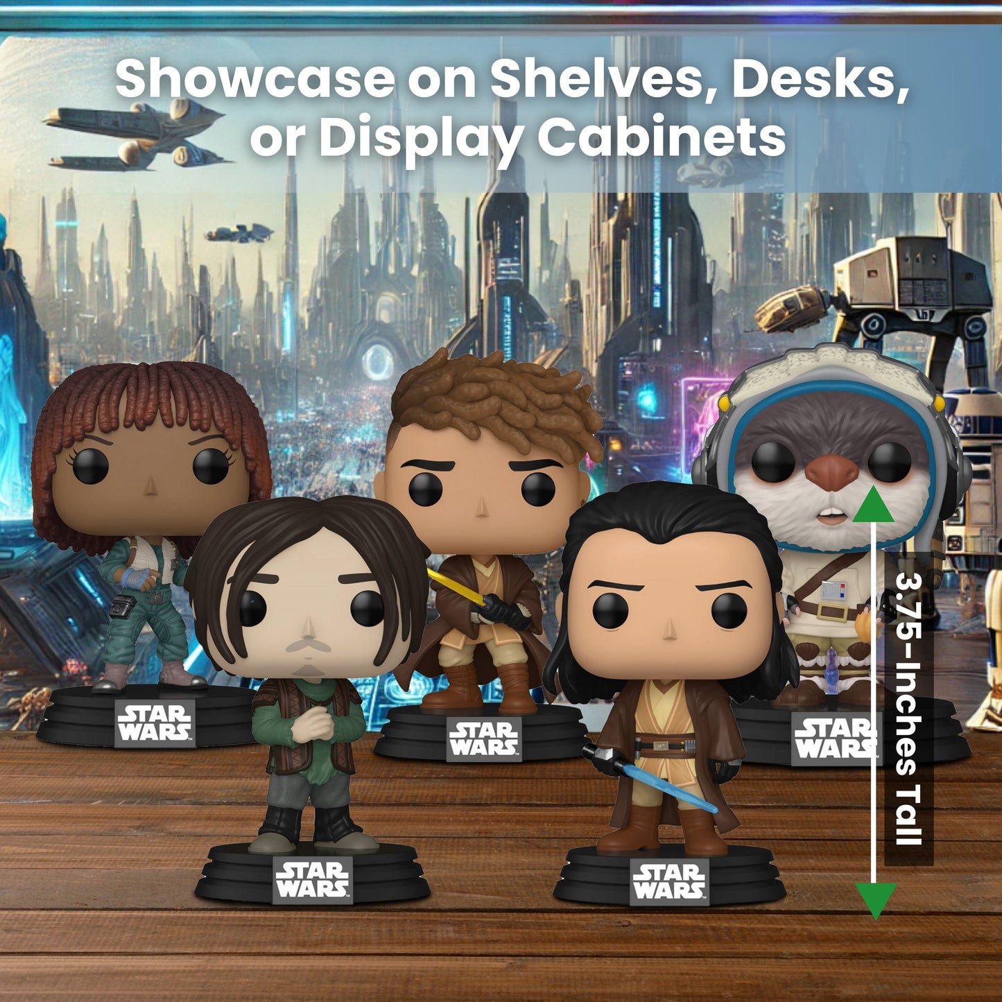 Acolyte Funko Pop! Star Wars - Collectible Vinyl Figure Set of 5 ( Bazil #726, Jedi Master Sol #725, Yond Fandar #724, Qimir #723, and OSHA Aniseya #722)  with Display Box Protector Case