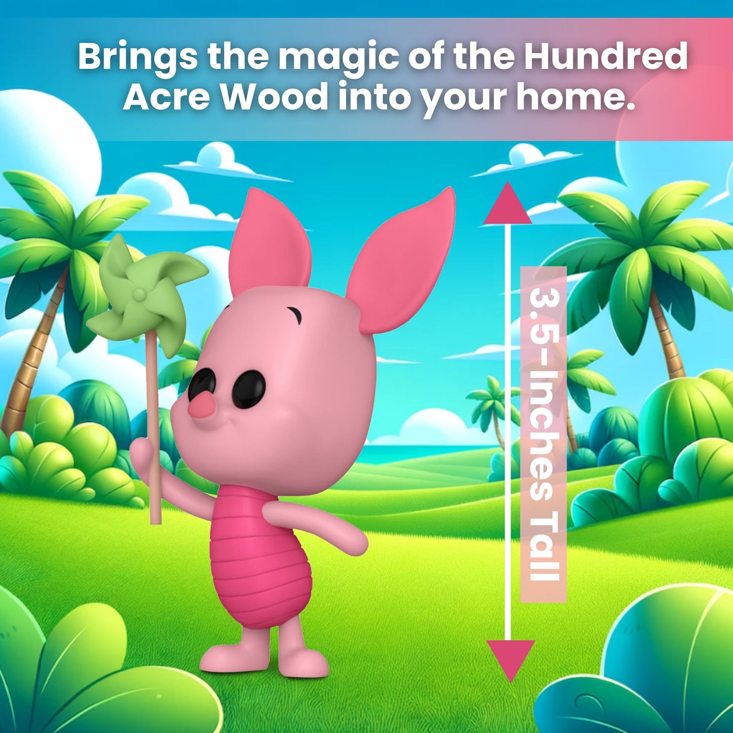 Piglet with Pinwheel Funko Pop! Disney Winnie The Pooh - Approx. 3 1/2" Collectible Vinyl Figure #1514 with Display Box Protector Case