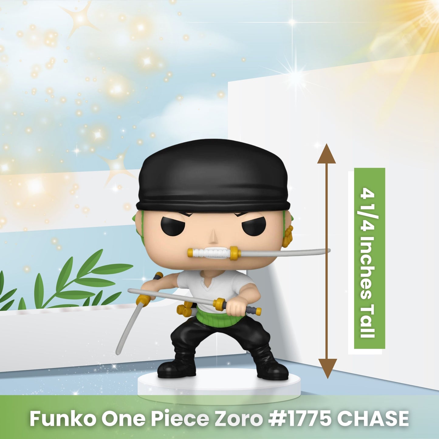 Roronoa Zoro with Sword (2024) Funko Pop! Animation One Piece - Chase Limited Edition Collectible Vinyl Figure #1775 with Window Display Box