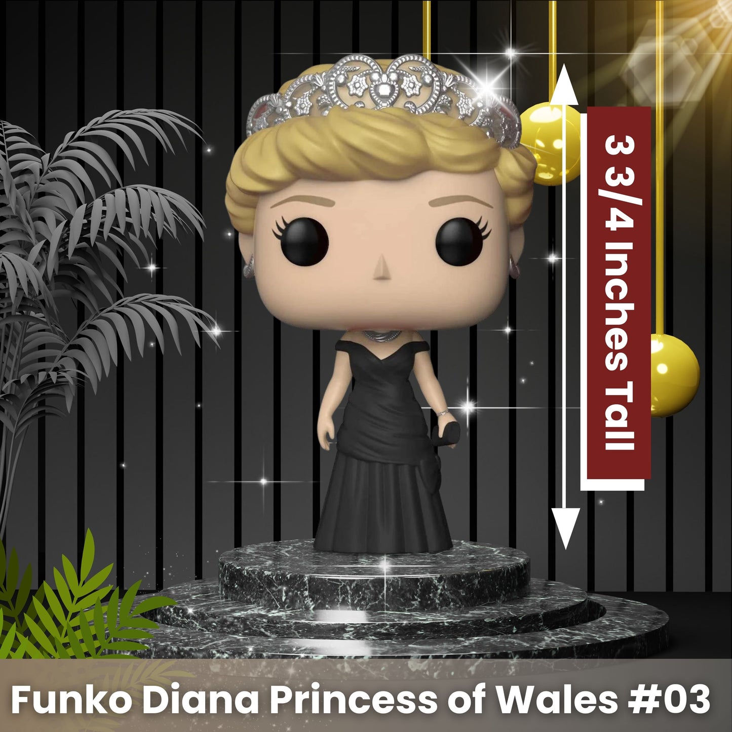 Diana (Princess of Wales) Funko Pop! Royals - Iconic Royal Collectible Vinyl Figures #03 with Display Box Protector Case