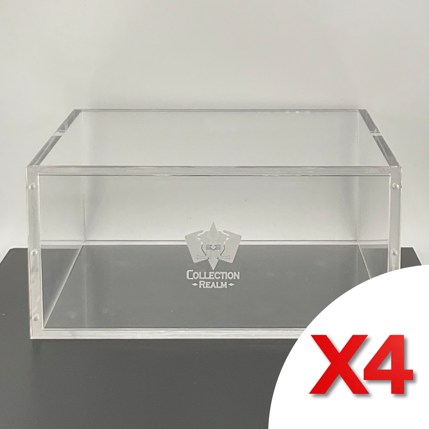 Collection Realm Pokémon Elite Trainer Box Acrylic Display Case – Stackable ETB Case Protector with Magnetic Lid, UV Protection, Compatible with Pokémon ETBs, 4-Pack (PRE-ORDER APRIL 2026)