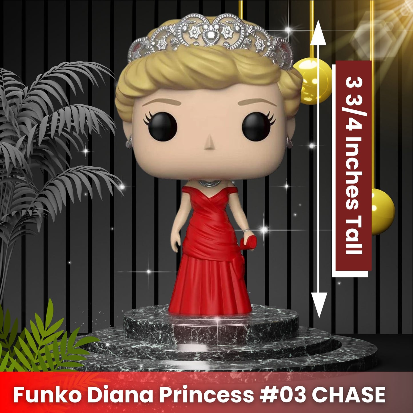 Diana Princess of Wales Funko Pop! Royals - Iconic Royal Collectible Chase Limited Edition Vinyl Figures #03 with Display Box Protector Case