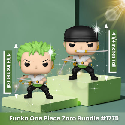 Roronoa Zoro with Sword (2024) #1775 Funko Pop! Animation One Piece - Set of 2 (Includes Common and Chase Variant) - Collectible Vinyl Figure