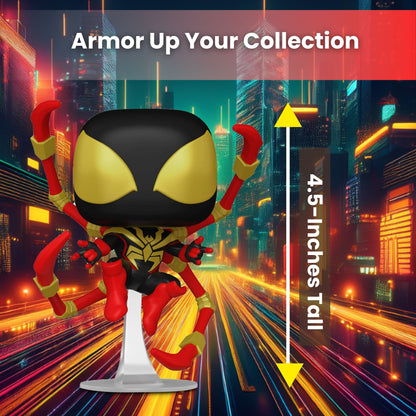 Miles Morales Iron Spider Funko Pop! Marvel Spider-Man Comics - Approx. 4 1/2" Collectible Vinyl Figure #1448 with Display Box Protector Case