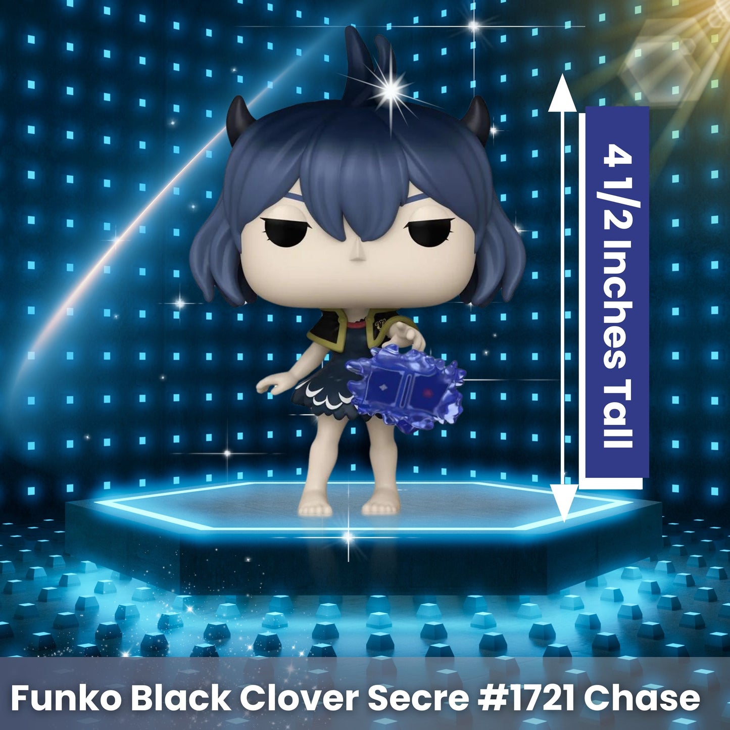 Secre Funko Pop! Animation: Black Clover - Chase Limited Edition Ultra Rare Collectible Vinyl Figure #1721 with Display Box Protector Case